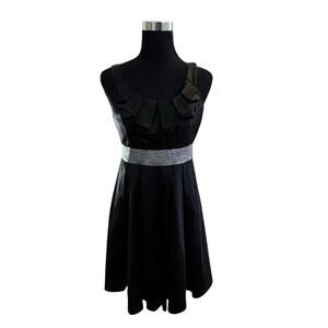 NWT Sequin Hearts Black Party Dress Juniors 9 Metallic Waistband